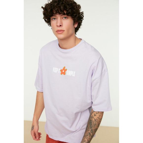 NWT Trendyol Men Relaxed fit Crew neck Woven T-Shirt - Picture 2 of 9